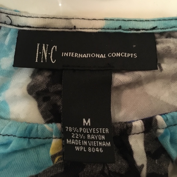 INC / Shirt Sleeveless / Blu Blk Gray wild Medium - Picture 3 of 8